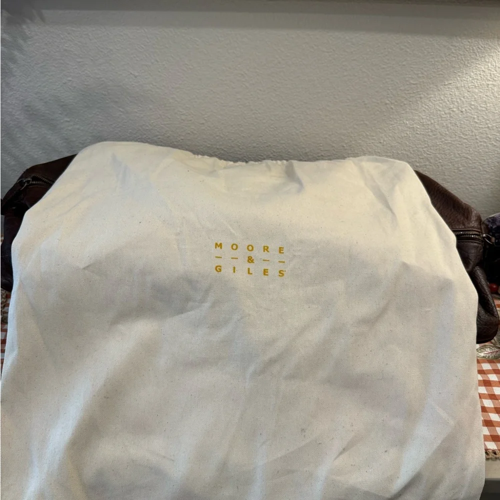 NEW Moor and Giles Benedict Weekend Bag in Titan Milled Brown - Picture 13 of 16